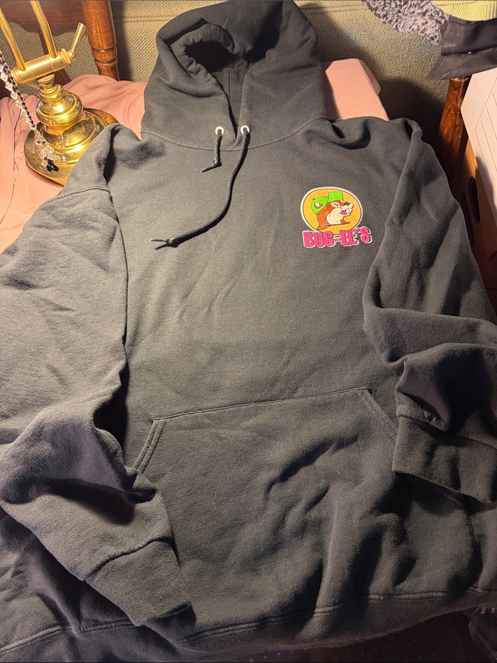 Black Buc-ee’s Logo Pullover Hoodie for Men
